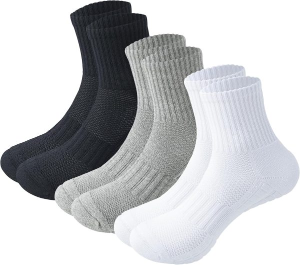 Unisex Athletic Thick Cushioned Mini Crew Cotton Socks Running Hiking Multi s Socks for Men & Women 3/5 Pack