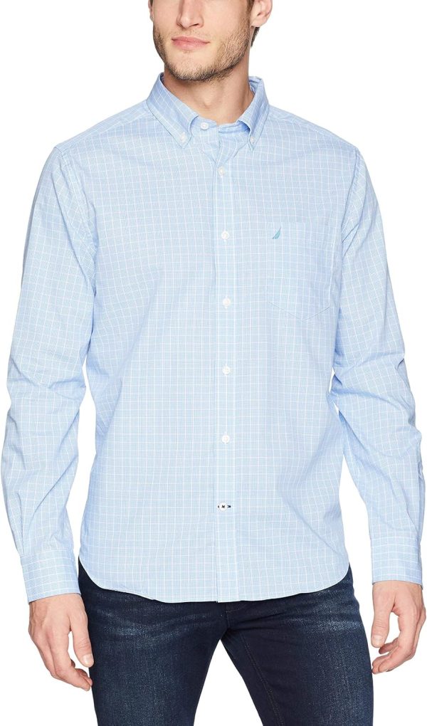 Men's Wrinkle Resistant Long Sleeve Button Front Shirt