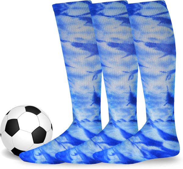 Soccer Socks Athletic Softball Baseball Tennis Cotton and Viscose Bamboo s Tube Socks Kids Teens Women Men Unisex 3Pairs